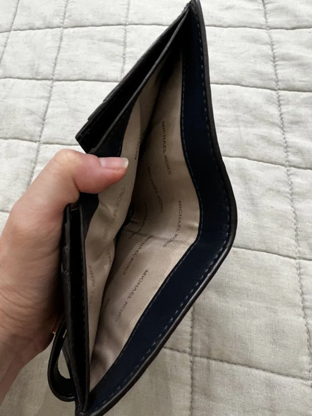 MICHAEL KORS Blue Paisley Small Leather Wallet